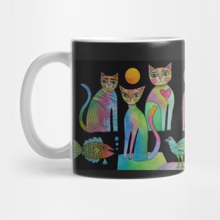 Cats, birds and fish Mug